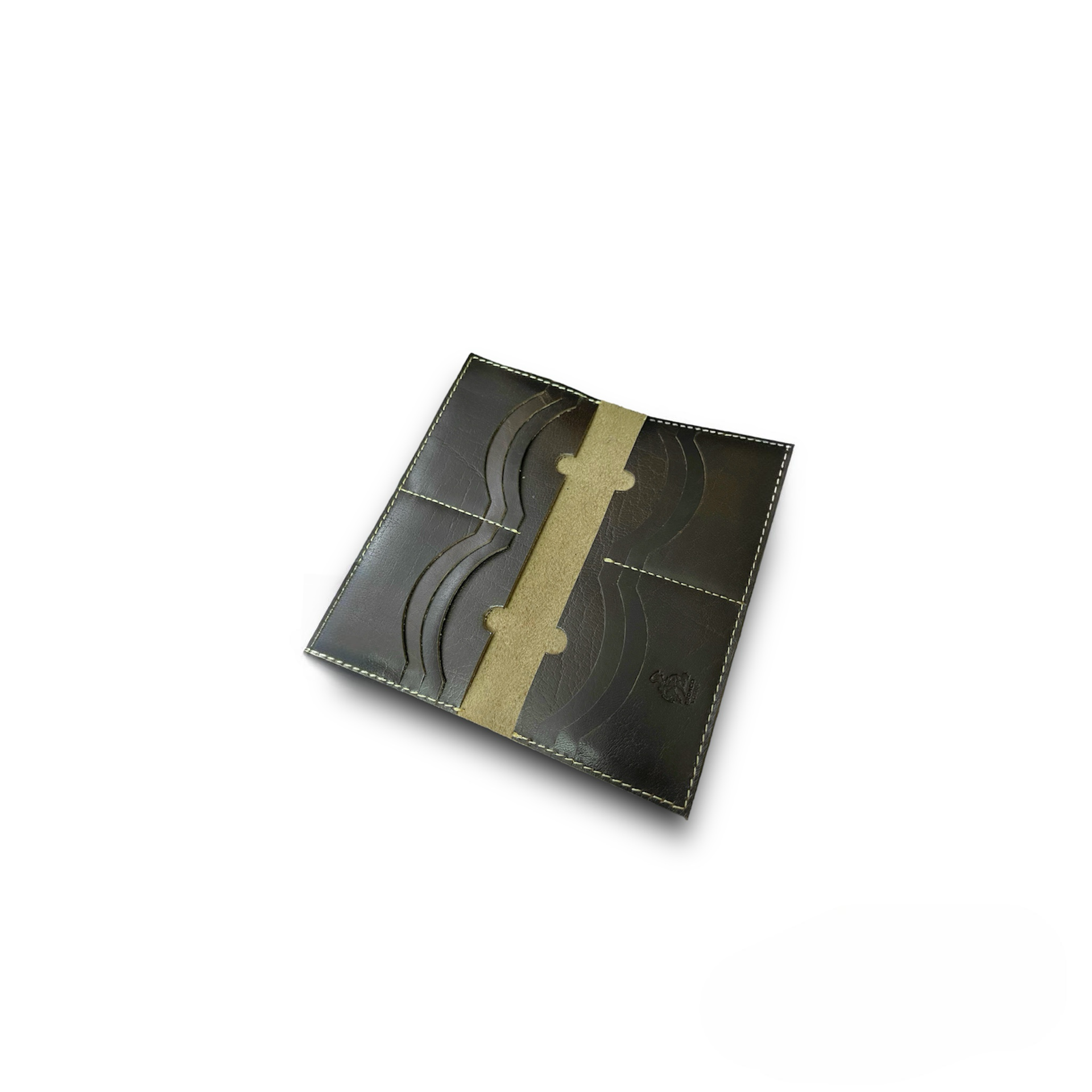 BV - 12 Pocket Long Wallet Dark Brown - Bronco Vogue