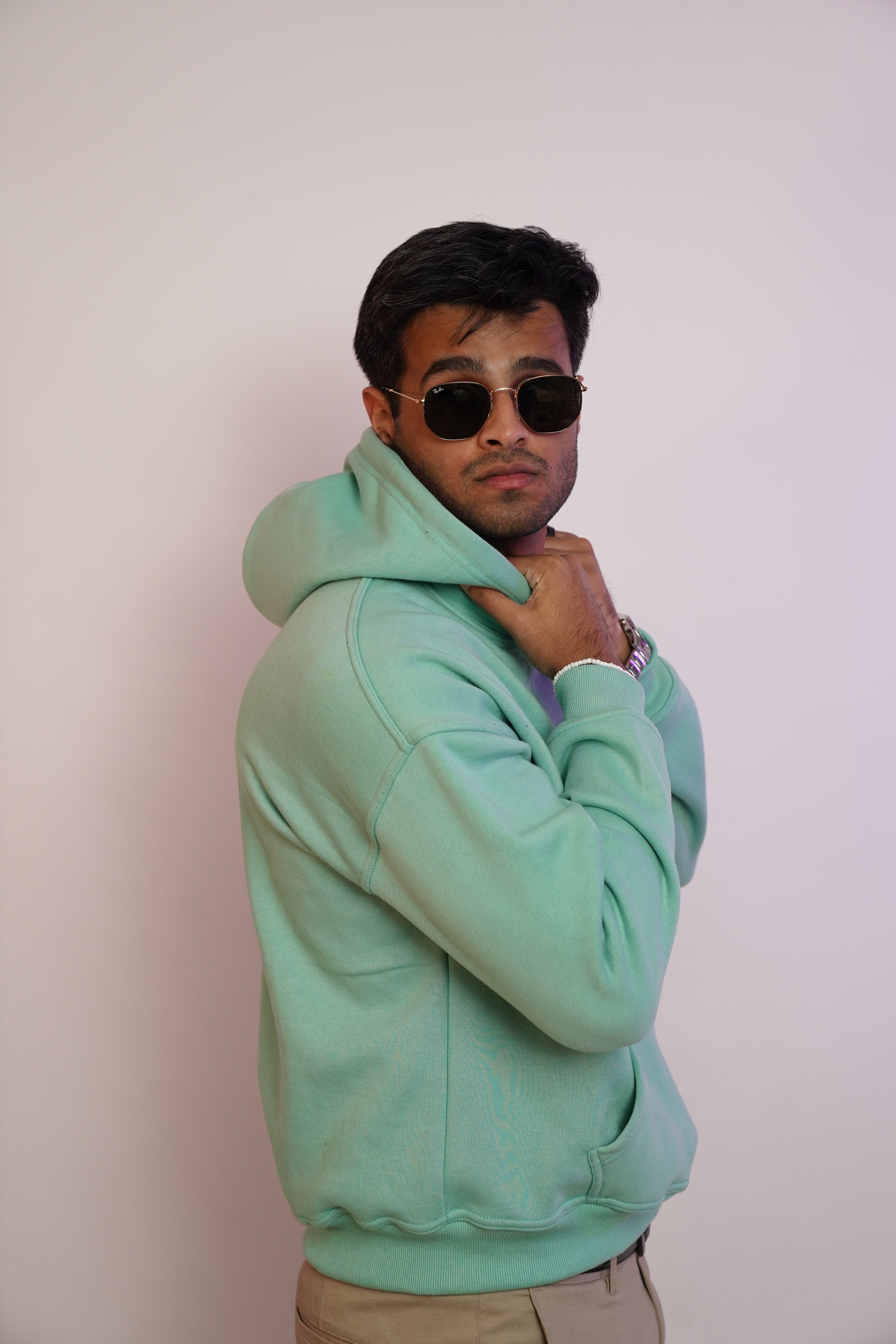 Fleece Mint Green Hoodie - 450 gsm