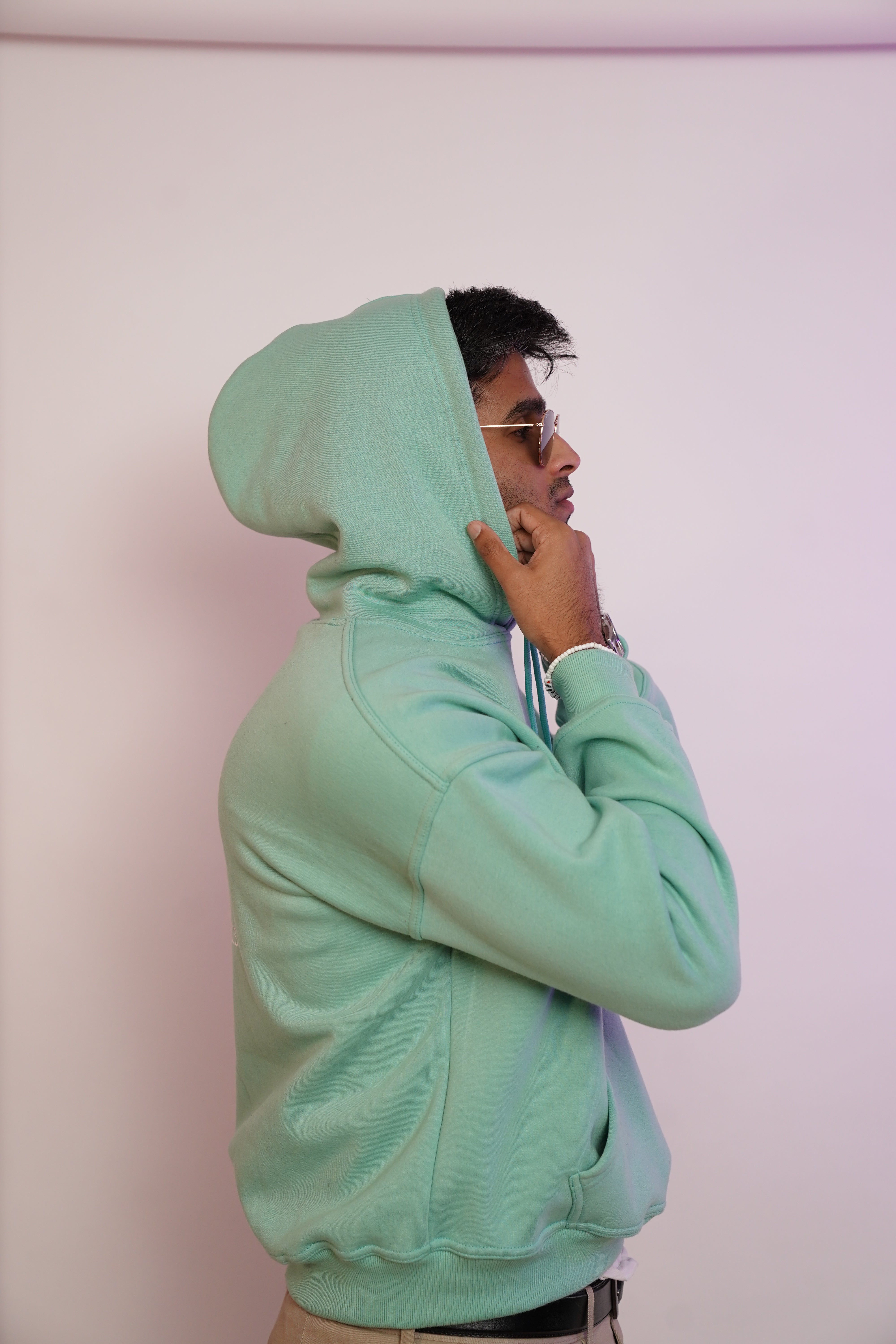 Fleece Mint Green Hoodie - 450 gsm