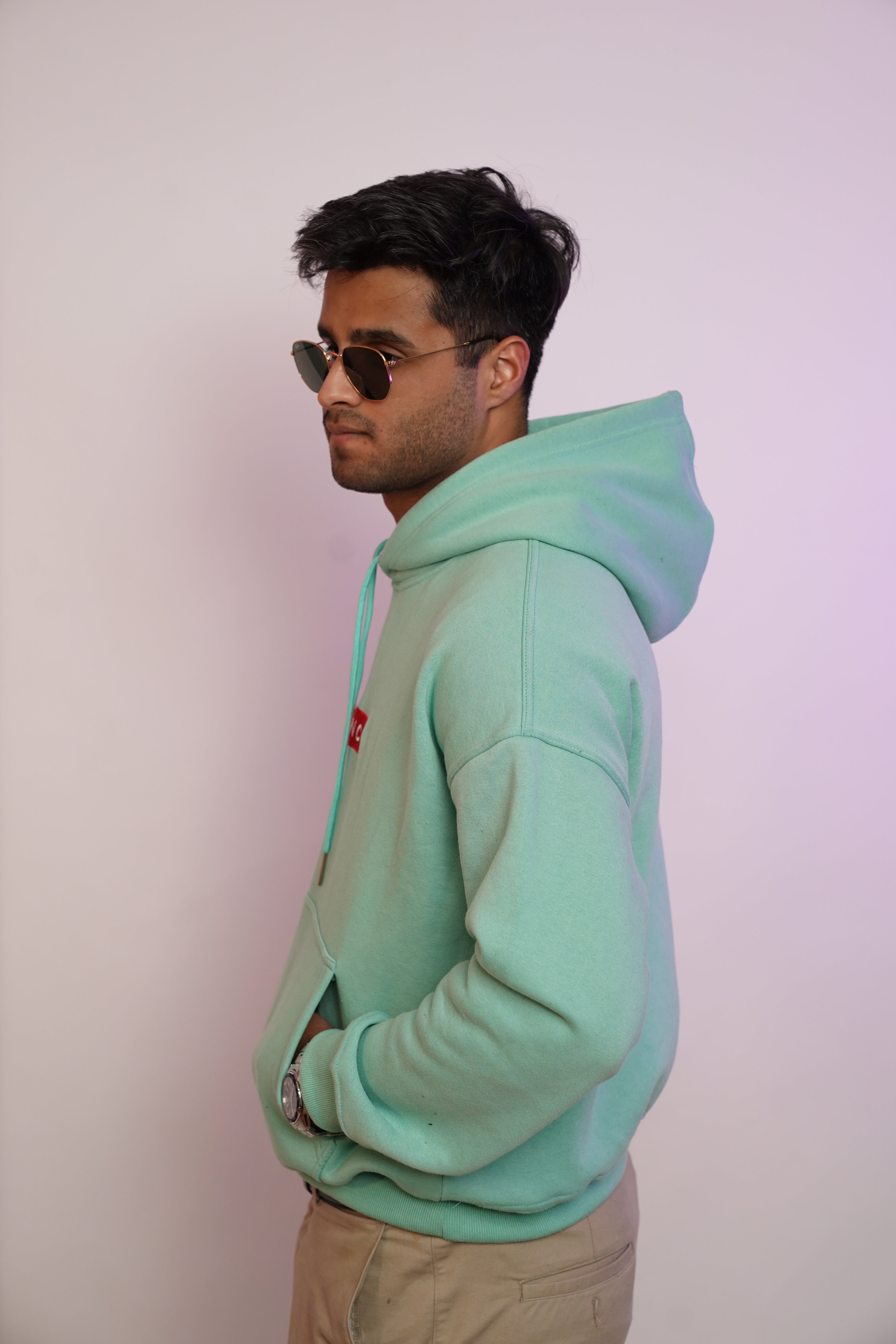 Fleece Mint Green Hoodie - 450 gsm