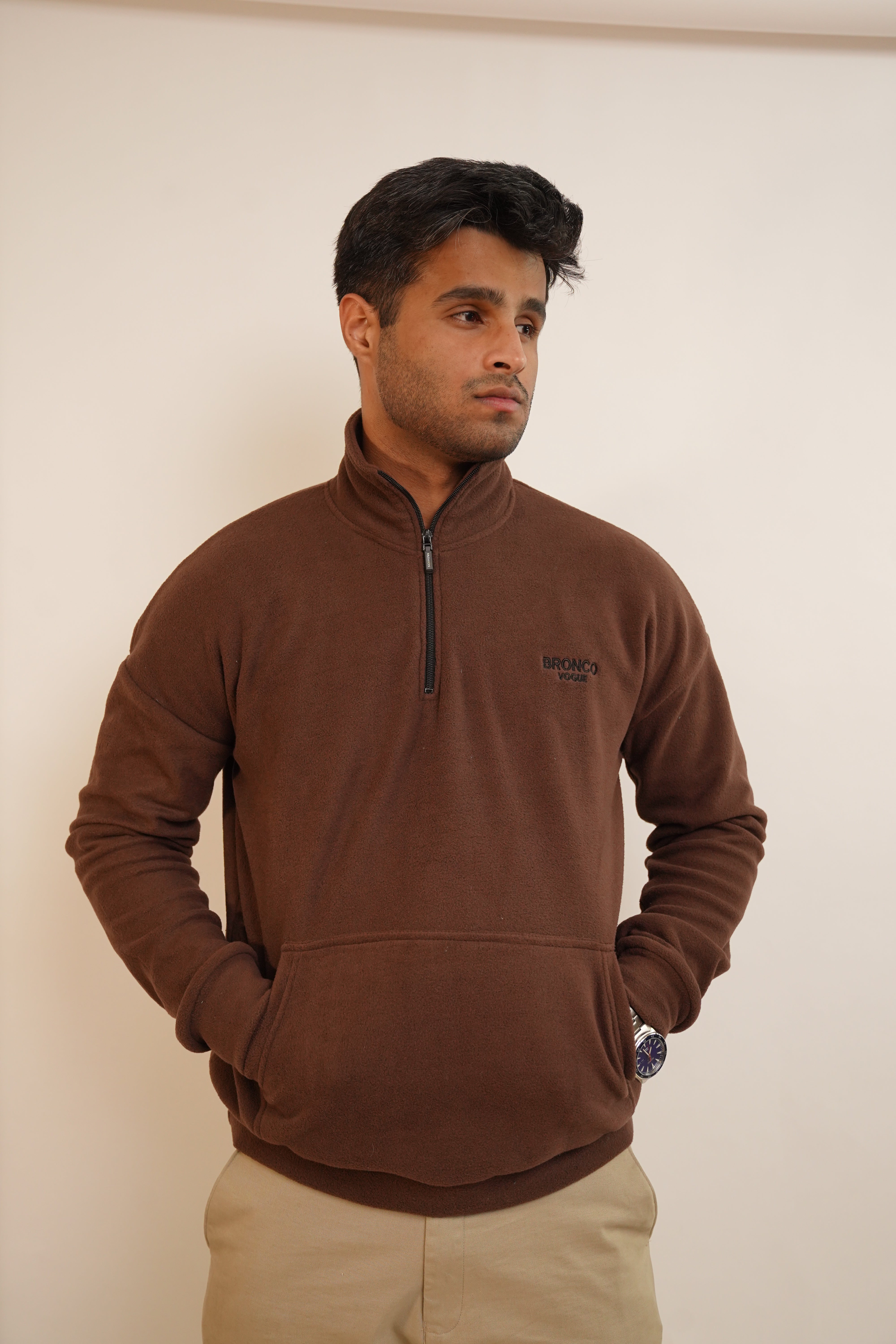 polar brown zip shirt
