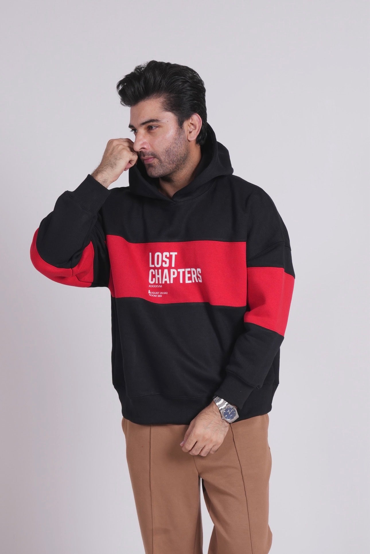 Lost Chapters Hoodie- Black Red panel