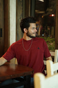 BV - Basic Cotton Tee Dark Red - Bronco Vogue