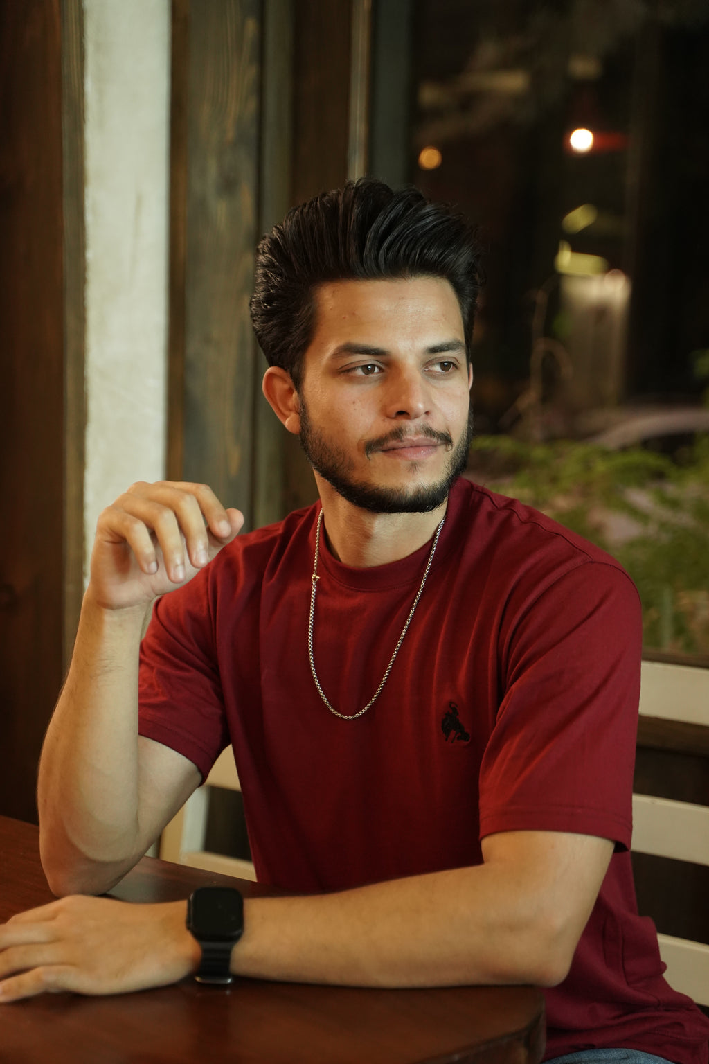 BV - Basic Cotton Tee Dark Red - Bronco Vogue