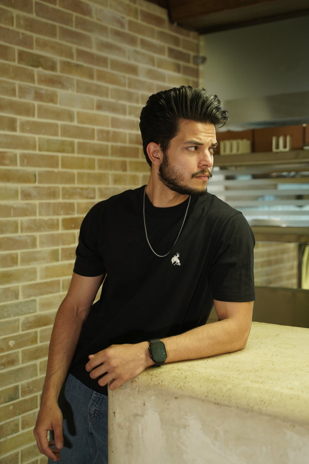 BV - Basic Cotton Tee Black - Bronco Vogue