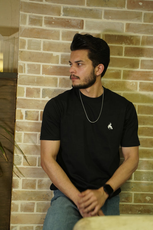 BV - Basic Cotton Tee Black - Bronco Vogue