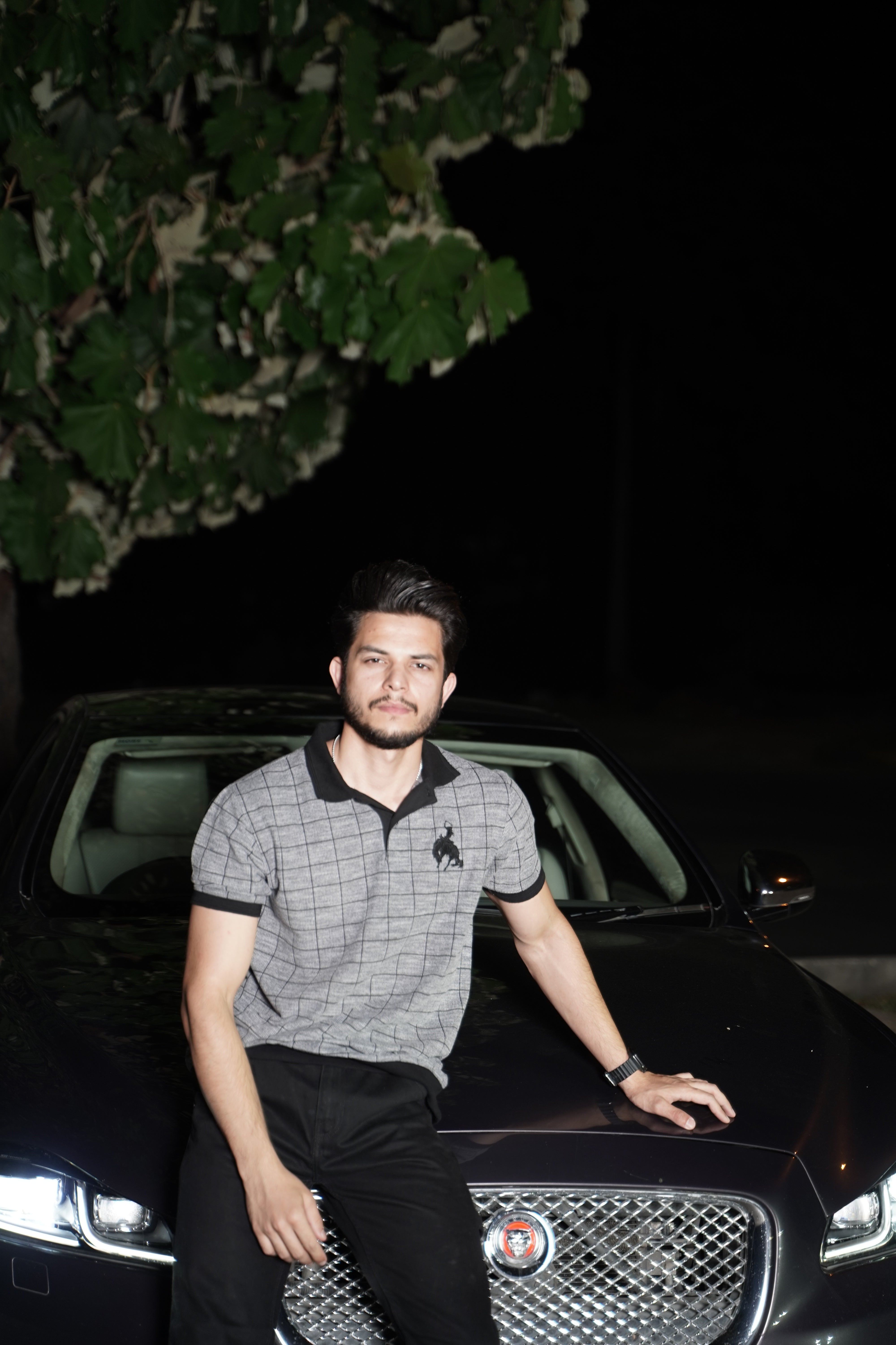 BV - Black/Grey checked POLO shirt - Bronco Vogue