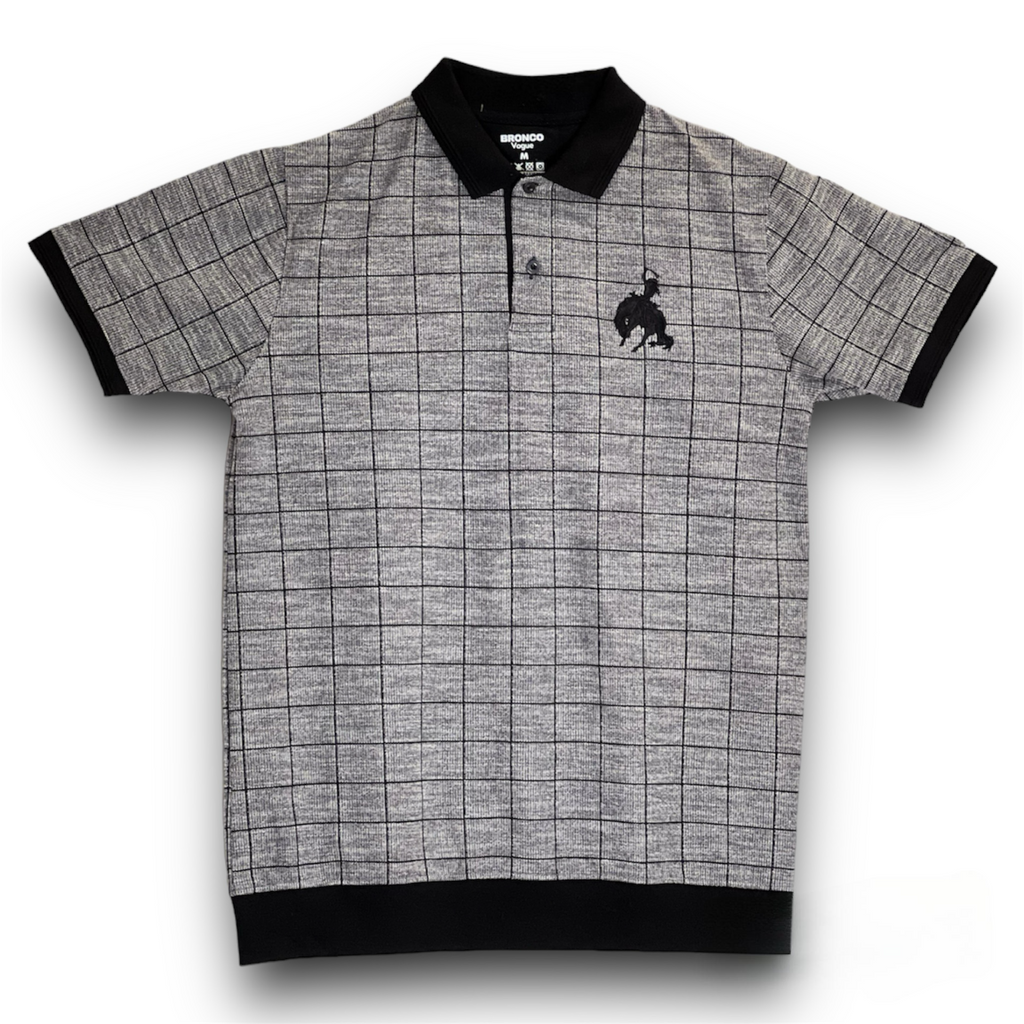 BV - Black/Grey checked POLO shirt - Bronco Vogue