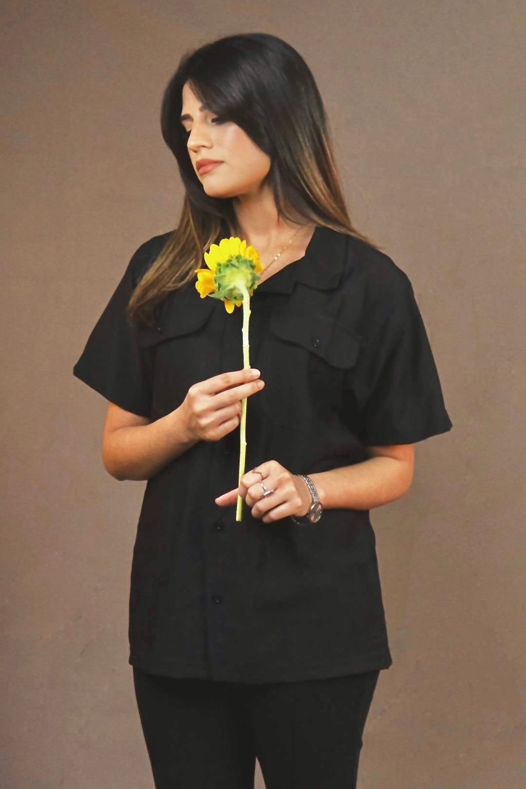 BV - HER Black Button Down Shirt