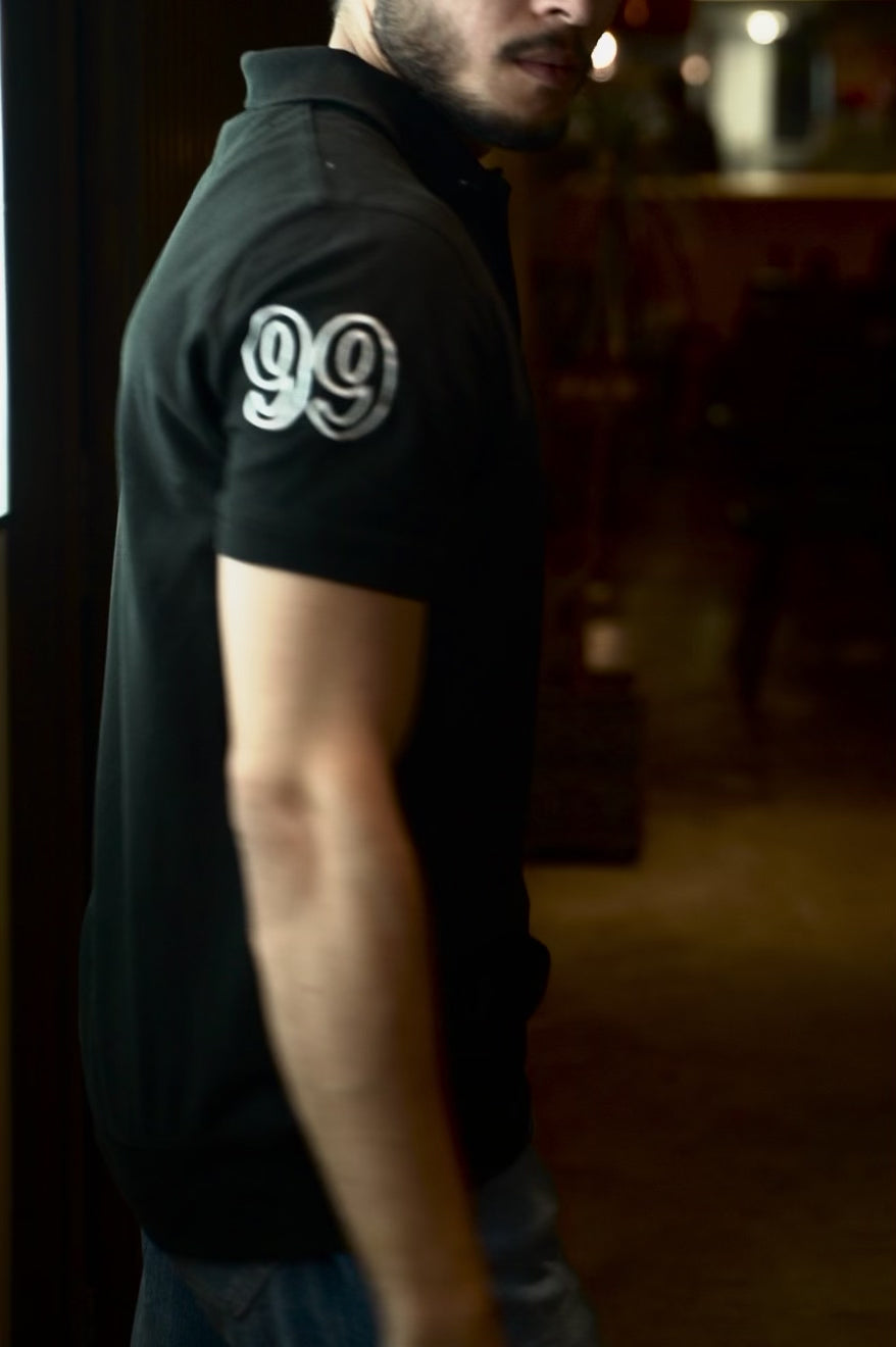 BV - Black POLO shirt with Black Logo
