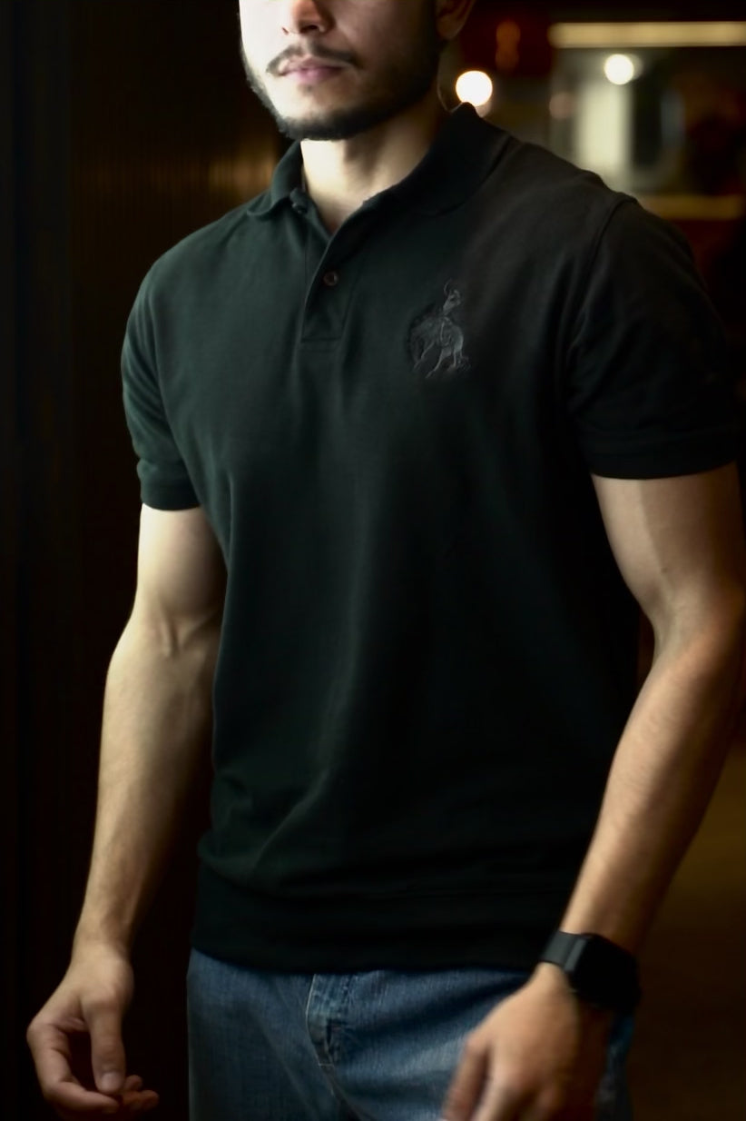 BV - Black POLO shirt with Black Logo